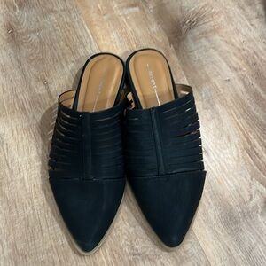 Black Slip On Mules
